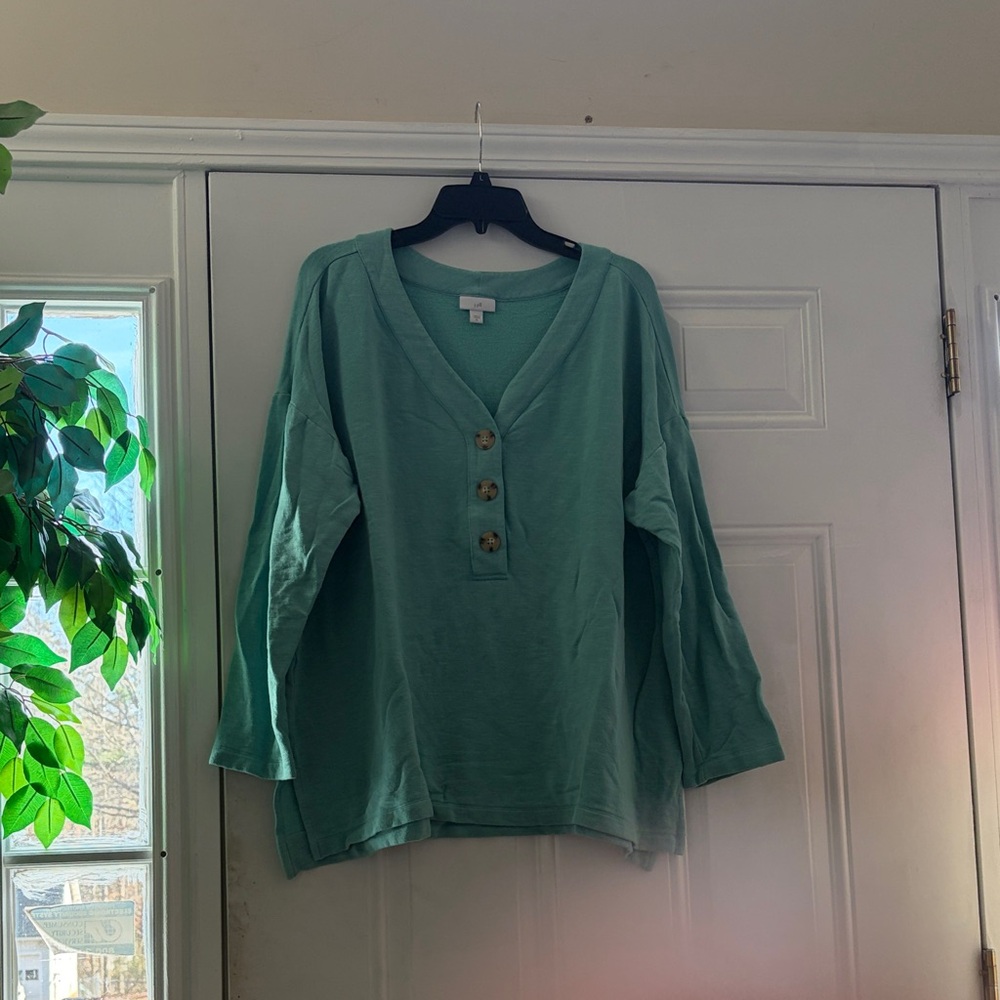 J. Jill Green Button-Up Top